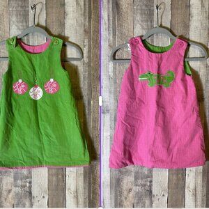 Castles & Crowns Reversible Jumper Dress Alligator & Christmas